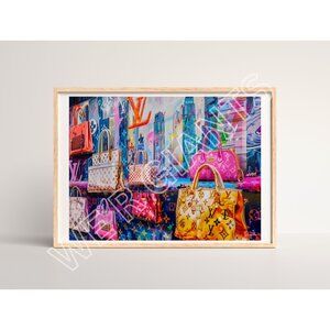 Louis Vuitton Purse 24x18 Art Print- Graffiti Look, LV, Luxury, Colorful, Fun